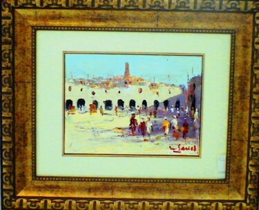 Peinture intitulée "Souk de ghardaia" par M'Hamed Saci, Œuvre d'art originale