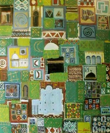 Peinture intitulée "Signes pluriels  1" par M'Hamed Saci, Œuvre d'art originale