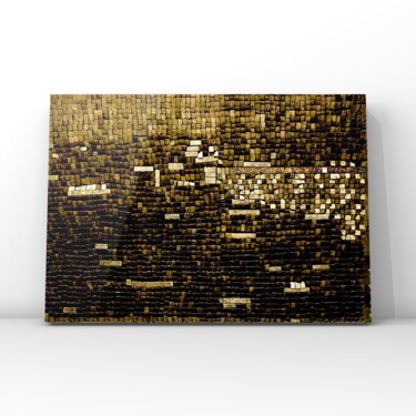 Painting titled "Gold inferno" by M I S H U, Original Artwork, Mosaic