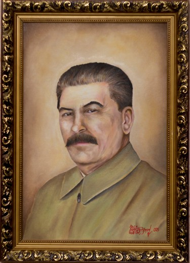 Painting titled "Портрет "Товарищ Ст…" by Vasilii Katrushenko, Original Artwork, Oil
