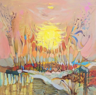 Pintura titulada "Reflected sky" por Milena Dimitrova, Obra de arte original, Oleo