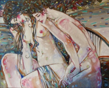 Картина под названием "Двое" - Marusya Dram, Подлинное произведение искусства, Масло