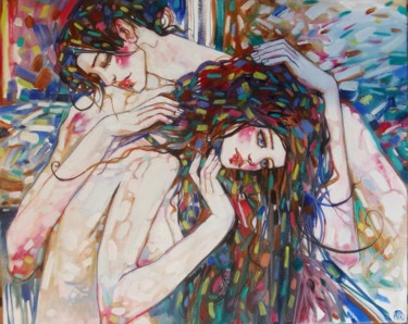 Картина под названием "Я и Ты" - Marusya Dram, Подлинное произведение искусства, Масло