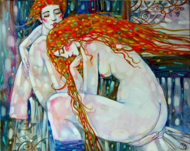 Картина под названием "Рыжие-2" - Marusya Dram, Подлинное произведение искусства, Масло