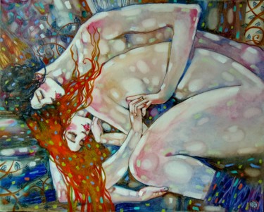 Pintura intitulada "Спящие" por Marusya Dram, Obras de arte originais, Óleo