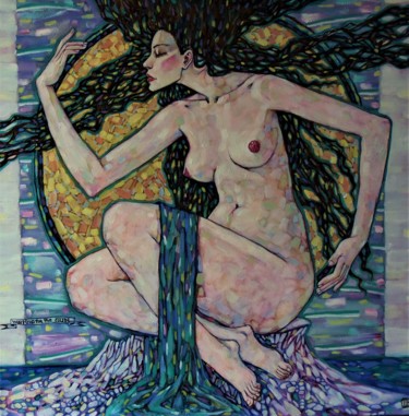 Pintura intitulada "Солнце" por Marusya Dram, Obras de arte originais, Óleo