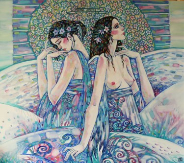 Painting titled "Вечная Весна" by Marusya Dram, Original Artwork, Oil