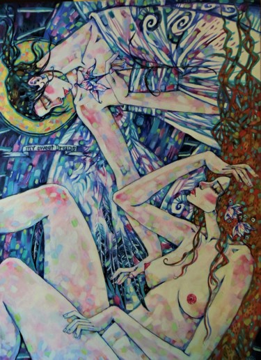 Pintura intitulada "My Sweet Dreams" por Marusya Dram, Obras de arte originais, Óleo