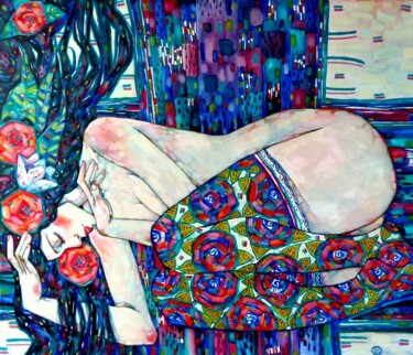 Картина под названием "Сон" - Marusya Dram, Подлинное произведение искусства, Масло