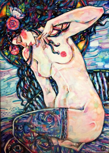 Painting titled "Ее сны" by Marusya Dram, Original Artwork, Oil