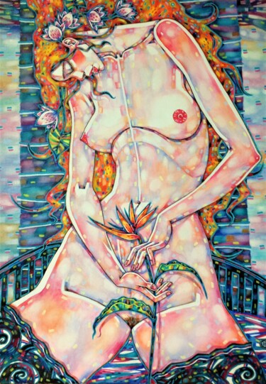 Painting titled "стрелиция" by Marusya Dram, Original Artwork, Oil