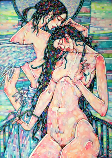 Peinture intitulée "Их встреча" par Marusya Dram, Œuvre d'art originale, Huile