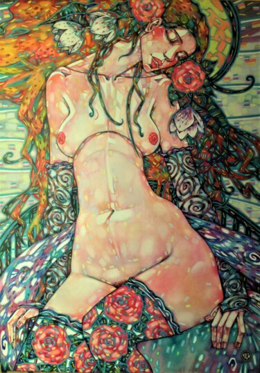 Pintura titulada "Отдых" por Marusya Dram, Obra de arte original, Oleo