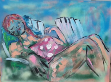 Peinture intitulée "Summergirl" par Marijke Mol, Œuvre d'art originale, Acrylique