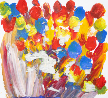 Malerei mit dem Titel "A bouquet for someo…" von M. Mystery Artist, Original-Kunstwerk, Acryl
