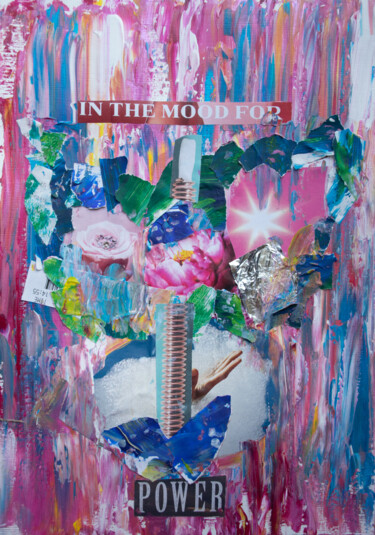 Colagens intitulada "In the mood for pow…" por M. Mystery Artist, Obras de arte originais, Colagens