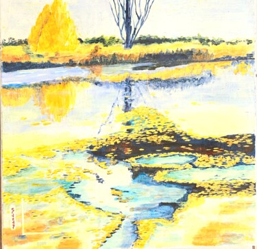 Peinture intitulée "Reflets" par M.Ou Mme Rajot Jean Louis, Œuvre d'art originale, Huile Monté sur Châssis en bois