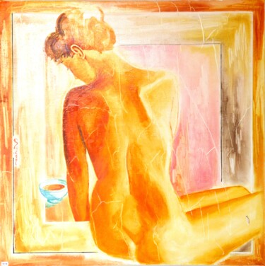 Painting titled "Ambre 3" by M.Ou Mme Rajot Jean Louis, Original Artwork, Oil