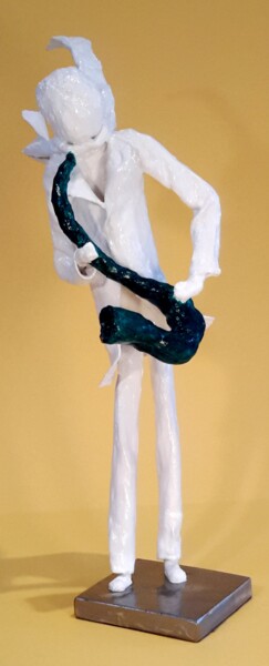 Sculpture titled "VENDU ; Saxo-in-the…" by M.Ou Mme Rajot Jean Louis, Original Artwork