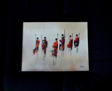 Peinture intitulée "Masaï II" par M Palade, Œuvre d'art originale, Autre