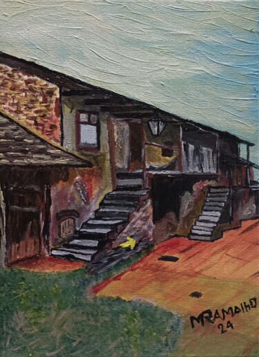 Pintura intitulada "Casa Velha no Camin…" por M Ramalho, Obras de arte originais, Acrílico Montado em Armação em madeira