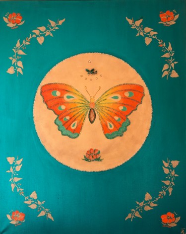 Malerei mit dem Titel "Schmetterling" von Martina Silber, Original-Kunstwerk, Acryl