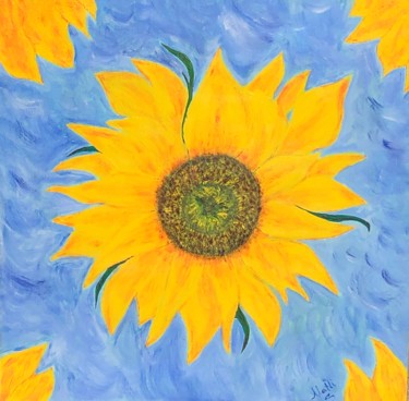 Painting titled "Sonnenblume" by Martina Silber, Original Artwork, Acrylic