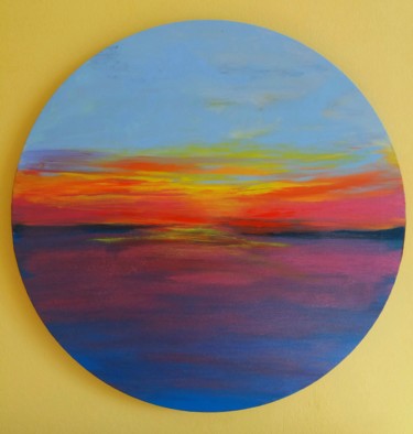 Painting titled "Sonnenuntergang" by Martina Silber, Original Artwork, Acrylic