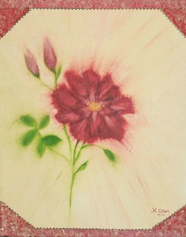 Malerei mit dem Titel "Blumengruß" von Martina Silber, Original-Kunstwerk, Öl