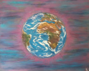 Malerei mit dem Titel "Die liebe Erde" von Martina Silber, Original-Kunstwerk, Acryl