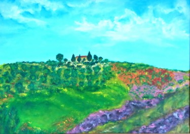 Schilderij getiteld "Toscana" door Martina Silber, Origineel Kunstwerk, Acryl