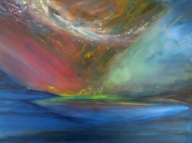 Malerei mit dem Titel "Nordlichter" von Martina Silber, Original-Kunstwerk, Acryl
