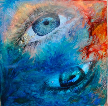 Malerei mit dem Titel "Los ojos De Dios" von Magdalena Weber, Original-Kunstwerk, Acryl