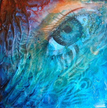 Pintura titulada "Los Ojos De Dios" por Magdalena Weber, Obra de arte original, Acrílico