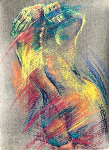 Painting titled "Multicolored  nude…" by Magdalena Weber, Original Artwork, Acrylic