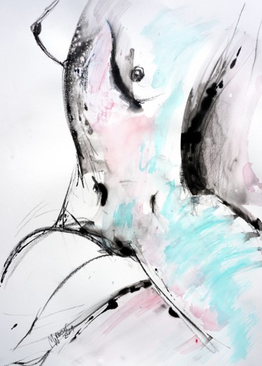 Peinture intitulée "Figure III" par Magdalena Weber, Œuvre d'art originale, Encre