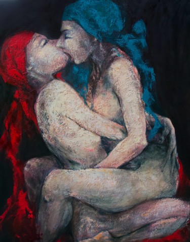Malerei mit dem Titel "We Are" von Magdalena Weber, Original-Kunstwerk, Öl