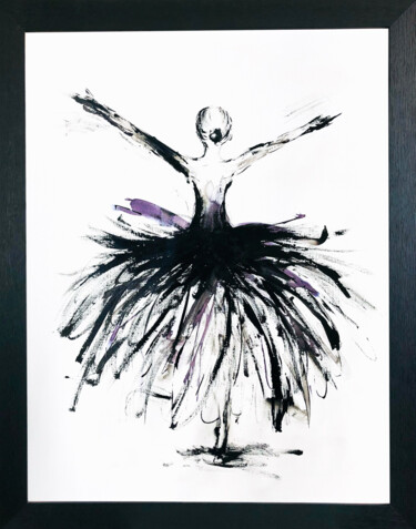 Malarstwo zatytułowany „Black Swan” autorstwa M Zemanova, Oryginalna praca, Atrament