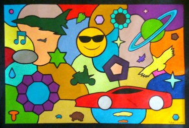 Painting titled "Colors, shapes and…" by Matheus Silva, Original Artwork, Acrylic