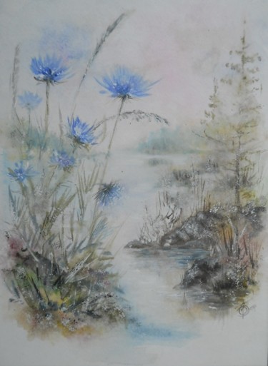 Картина под названием "Цветы лета.jpg" - Елена Баяр, Подлинное произведение искусства, Акварель