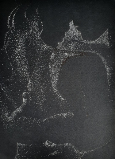 Painting titled "Ню. Объятия." by Maridari, Original Artwork, Ballpoint pen
