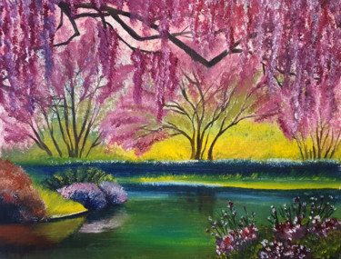 Картина под названием "Весна." - Maridari, Подлинное произведение искусства, Масло