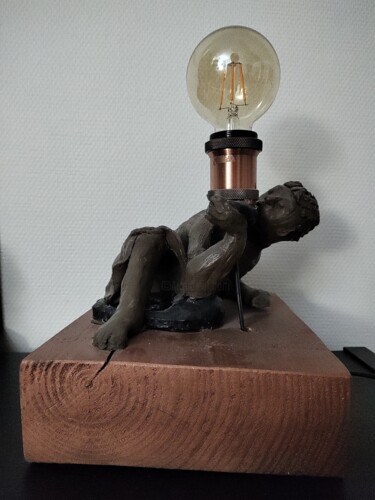 Скульптура под названием "DEUX : l'homme et l…" - Ma Chaloupe, Подлинное произведение искусства, Глина