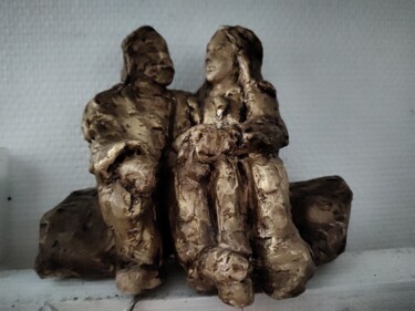 Sculpture titled "DEUX : This is us" by Ma Chaloupe, Original Artwork, Clay