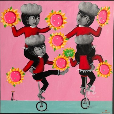 绘画 标题为“葵颂 の 车轮” 由马 国栋, 原创艺术品, 丙烯