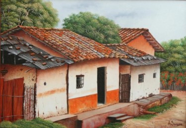 Pintura titulada "Paisaje Colombiano 9" por Ma Heriberta Vega Coronel Artista Mexica, Obra de arte original