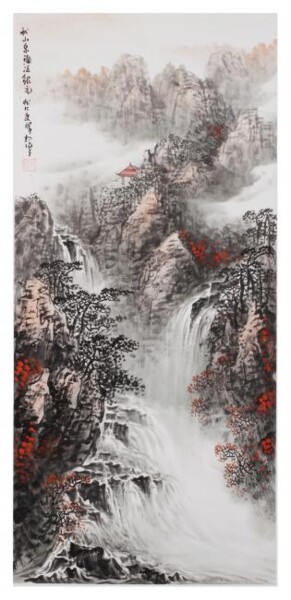 绘画 标题为“Autumn Waterfall” 由Ma, 原创艺术品, 油