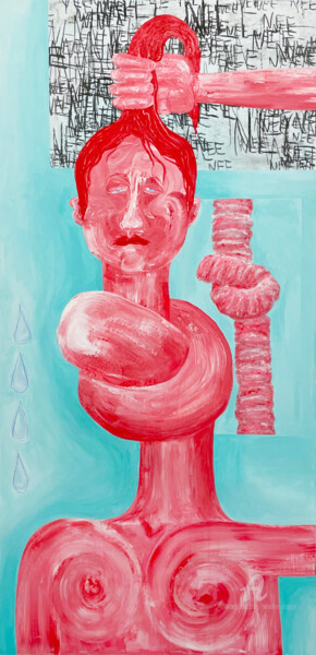Картина под названием "Self-Portrait" - Maaike Plugge, Подлинное произведение искусства, Акрил