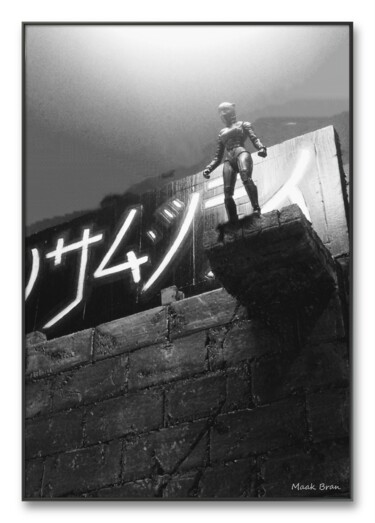Fotografia intitolato "cat on the roof" da Maak Bran, Opera d'arte originale, Fotografia digitale