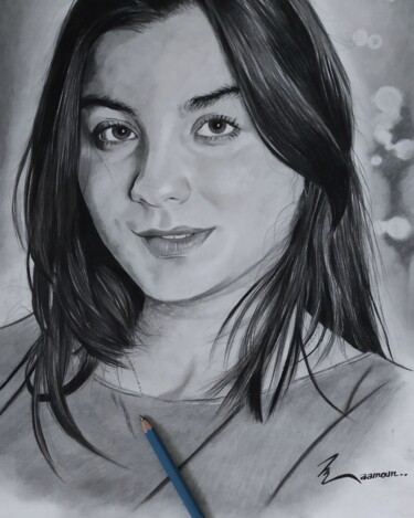 Drawing titled "Portrait" by Maamoun Ajmi, Original Artwork, Pencil